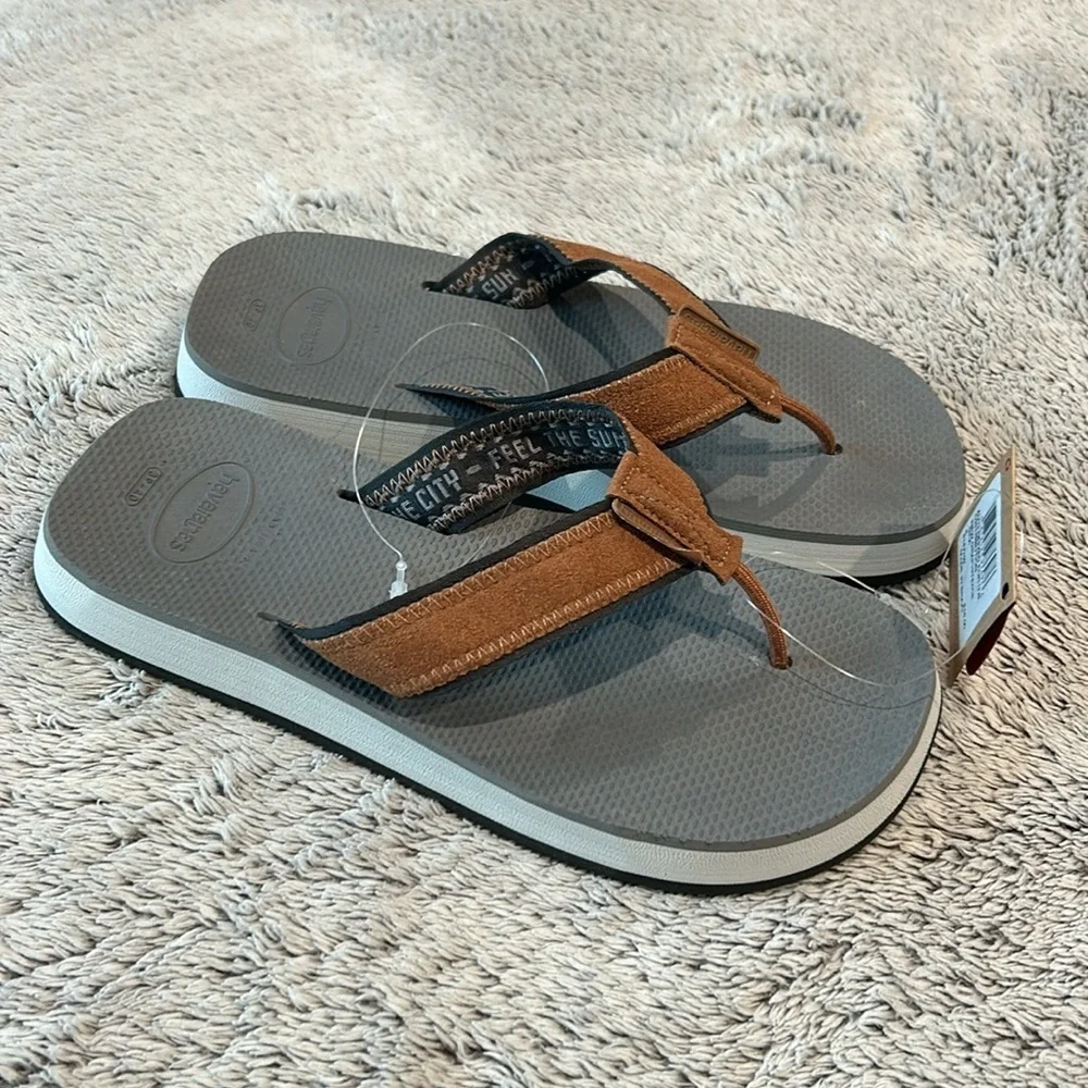 Havaianas Men's Graphite Gray Flip Flops size 8 made in Brazil